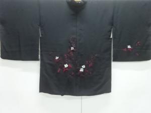 枝花模様刺繍絵羽織